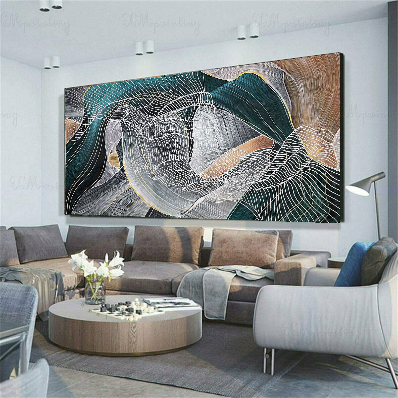 100Cm X 200Cm Original Xxl Acryl Gemälde Großes Bild Leinwand throughout Bilder Wohnzimmer Groß