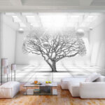Baum Kugeln Weiß Geometrisch Vlies Fototapete 3D Wohnzimmer Tapete With 3D Bilder Wohnzimmer