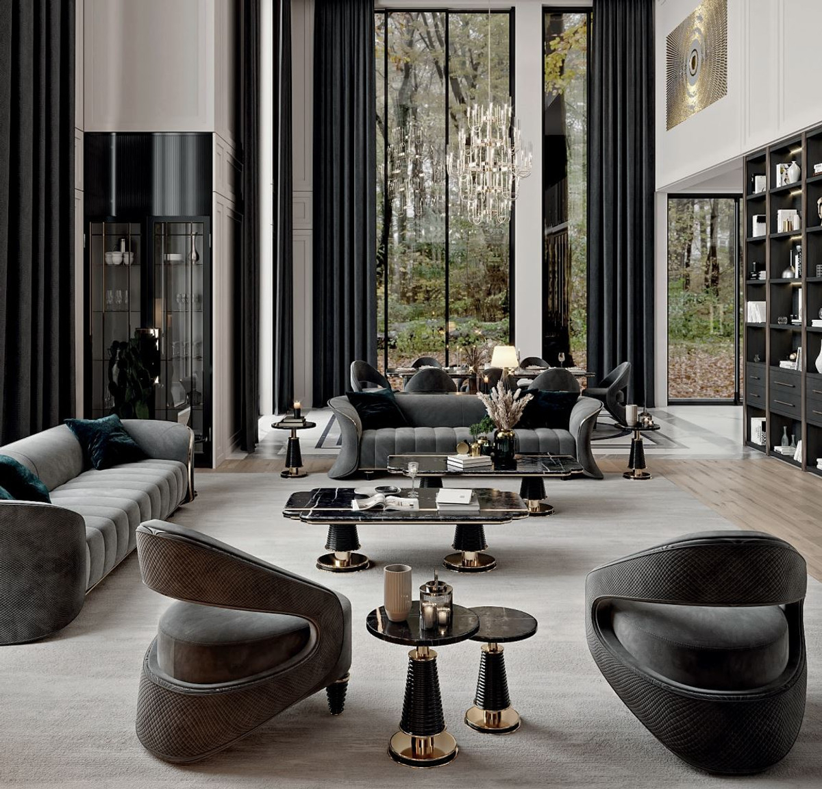 Casa Padrino Luxury Sofa Gray / Gold 260 X 100 X H. 79 Cm - Living within Wohnzimmer Luxus