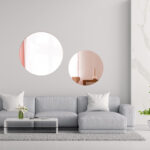 Kreisrunder Spiegel In Rose – Gold Farbigem Kristallglas Within Wohnzimmer Grau Rosegold