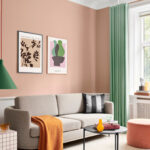 Wohnzimmer Mit Pfirsichfarbener Wand – [Schöner Wohnen] In Farbige Wand Wohnzimmer